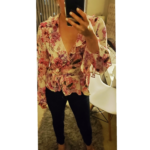 SHEIN Tops - Wrap around blouse - small SHEIN Tops - Wrap around blouse - small
